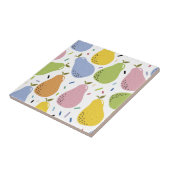 梨パターン梨スケッチカラフルフルーツかわいい タイル (側面)