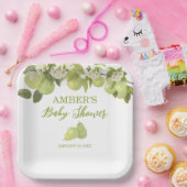 梨フルーツベビーシャワースクエア ペーパープレート (パーティー)