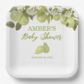 梨フルーツベビーシャワースクエア ペーパープレート (正面)