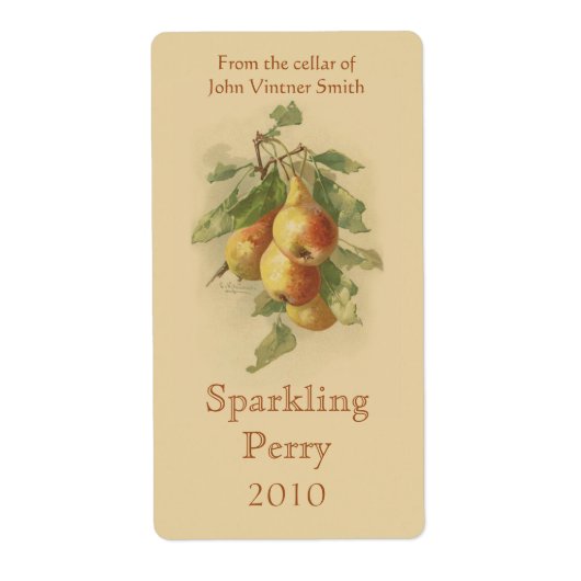 梨ワインボトルラベル ラベル (正面)