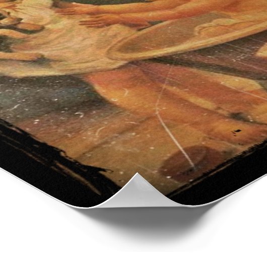 梨与え石鹸でお風呂をワンちゃん ポスター (角)