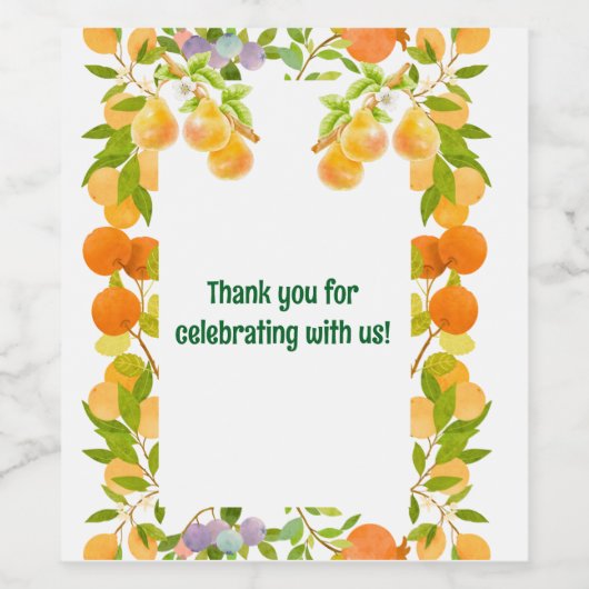 梨感謝してい ワインラベル (シングルラベル)