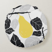 梨素朴イエローブラック ラウンドクッション (裏面)