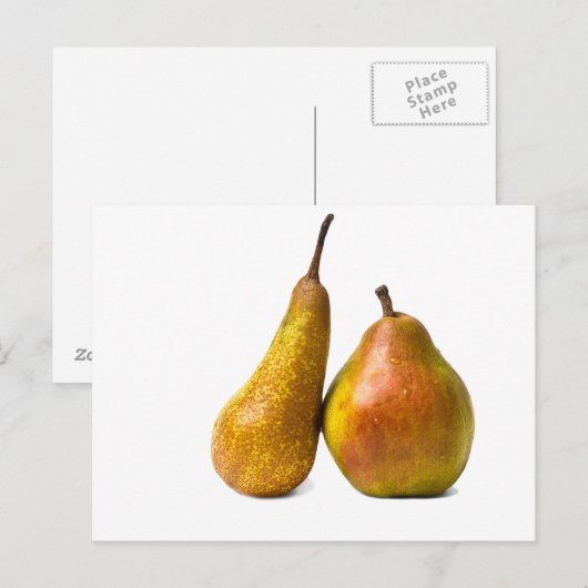梨2本 ポストカード (正面/裏面)