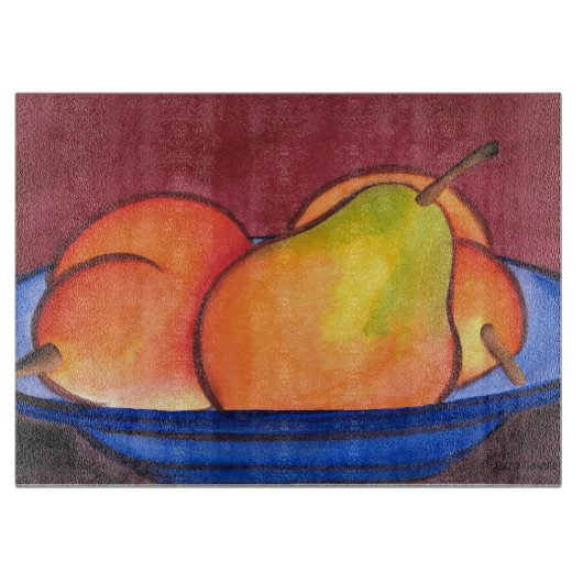 梨3つ カッティングボード (正面)