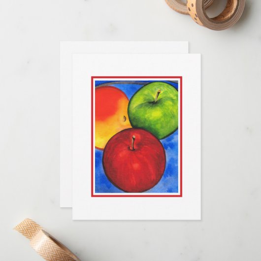 梨3つ ノートカード (正面/裏面インサイチュ)