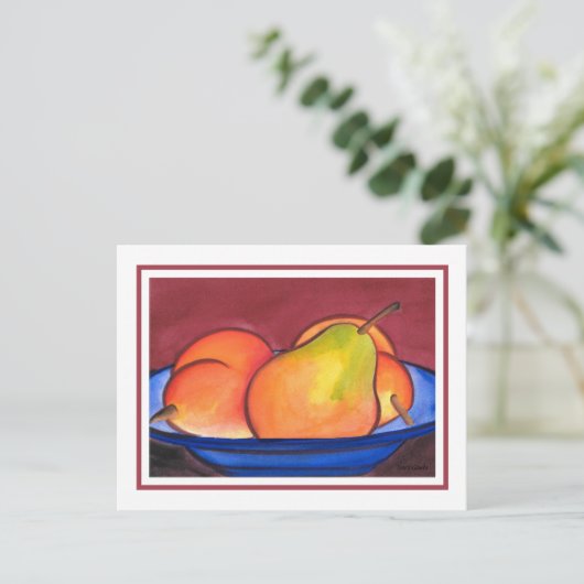 梨3つ ポストカード (スタンド正面)