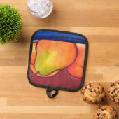 梨3つ 鍋敷き (トップダウン)