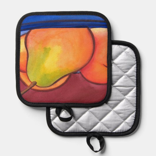 梨3つ 鍋敷き (正面/裏面)