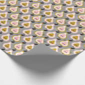 梨、カラフルヴィンテージパターン。 ラッピングペーパー (角)