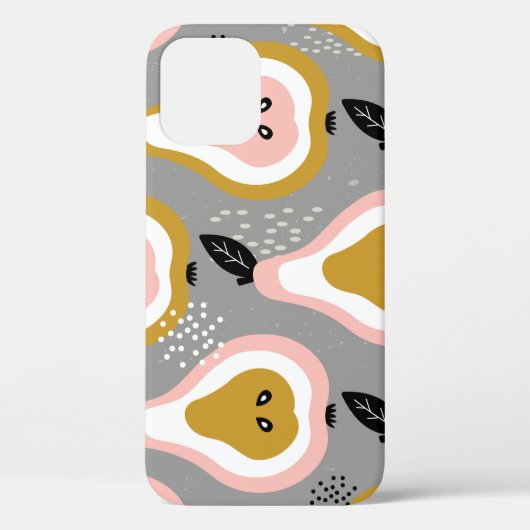 梨、カラフルヴィンテージパターン。 Case-Mate iPhoneケース (裏面)