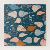 梨：スタイリッシュスカンジナビアのダークパターン ジグソーパズル (横)