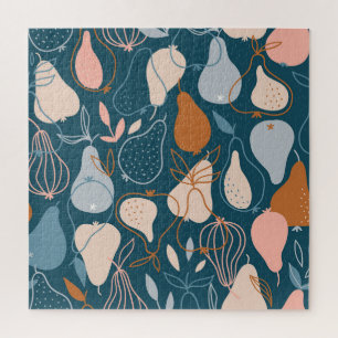 梨：スタイリッシュスカンジナビアのダークパターン ジグソーパズル