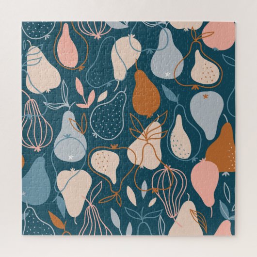 梨：スタイリッシュスカンジナビアのダークパターン ジグソーパズル (縦)