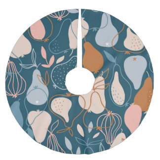 梨：スタイリッシュスカンジナビアのダークパターン ブラッシュドポリエステルツリースカート