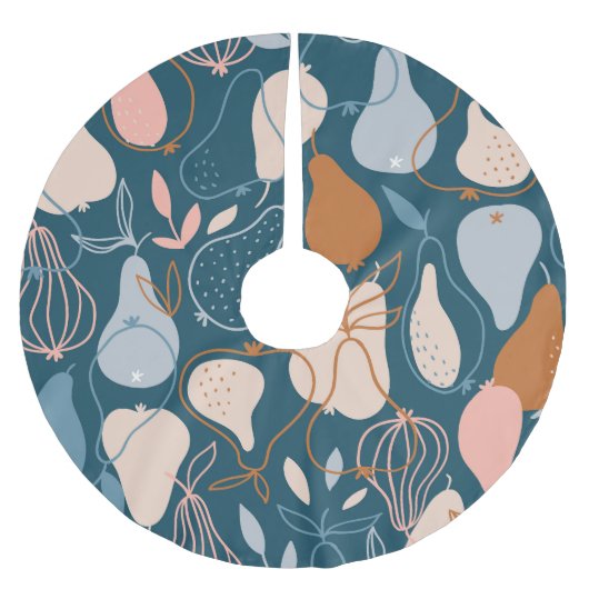 梨：スタイリッシュスカンジナビアのダークパターン ブラッシュドポリエステルツリースカート (正面)