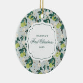 梨&ビーズボタニカルフローラガーデンクリスマス セラミックオーナメント (右)