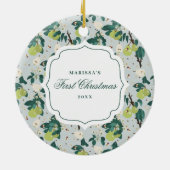 梨&ビーズボタニカルフローラガーデンクリスマス セラミックオーナメント (裏面)