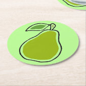 梨 ラウンドペーパーコースター (アングル)