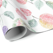 梨，リンゴ，さくらんぼ，プラム，フルーツミックス， スタイリッシュ pap ラッピングペーパー (ロールコーナー)