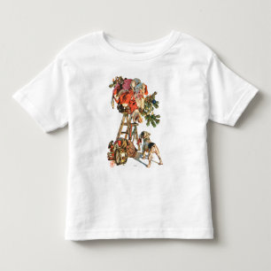 梯子の上のサンタ トドラーTシャツ