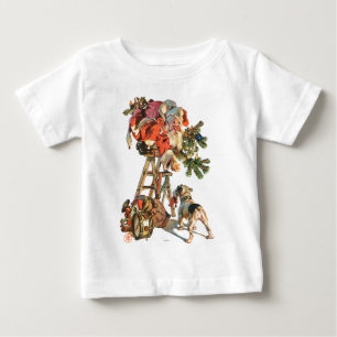 梯子の上のサンタ ベビーTシャツ
