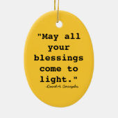 梯子-クリスマスツリー--を信じて下さい セラミックオーナメント (裏面)