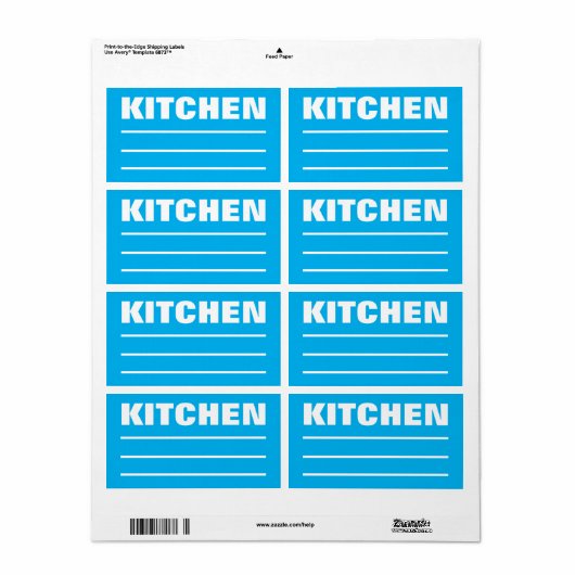 梱包整理ラベルの移動 – キッチン ラベル (フルシート)