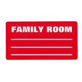 梱包整理ラベルの移動 – ファミリールーム ラベル (正面)