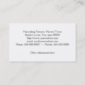 梱包機およびコンバインの収穫 名刺 (裏面)