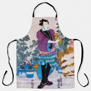 梵日本の斎師·国芳·浮世絵 エプロン