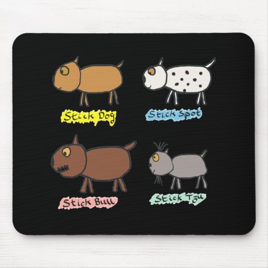 棒おもしろい犬 マウスパッド (正面)