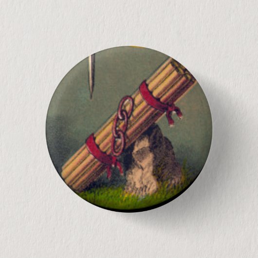 棒および3つのリンクの束1インチボタン 缶バッジ (正面)