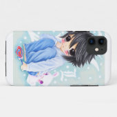 棒つきキャンデーおよびかわいいのバニーを持つかわいい日本製アニメの男の子 Case-Mate iPhoneケース (裏面(横))