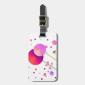 棒つきキャンデーとキャンディドット ラゲッジタグ (正面縦)