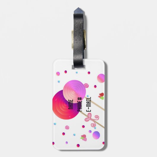 棒つきキャンデーとキャンディドット ラゲッジタグ (裏面縦)