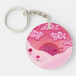 棒つきキャンデーとクラウドイラストレーション キーホルダー