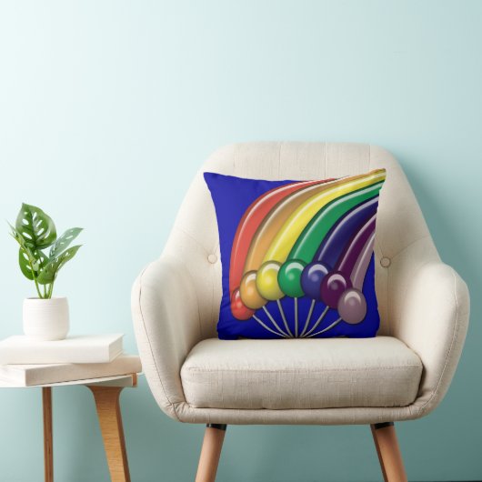 棒つきキャンデーとレインボウカスタマイズ可能な枕 クッション (椅子)