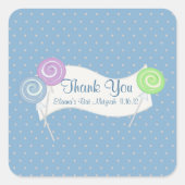 棒つきキャンデーと水玉模様 スクエアシール (正面)