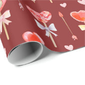 棒つきキャンデーと矢印 ラッピングペーパー (ロールコーナー)