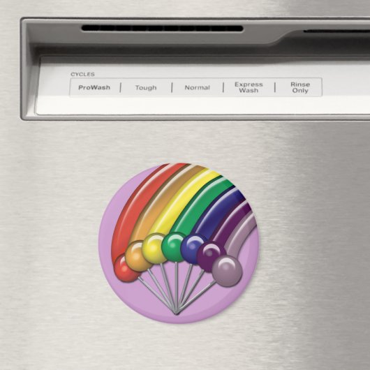 棒つきキャンデーと虹のカスタマイズ可能な磁石 マグネット (インサイチュ (食洗機))