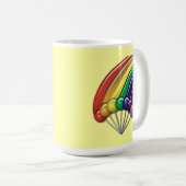 棒つきキャンデーと虹カスタマイズ可能なマグカップ コーヒーマグカップ (正面右)