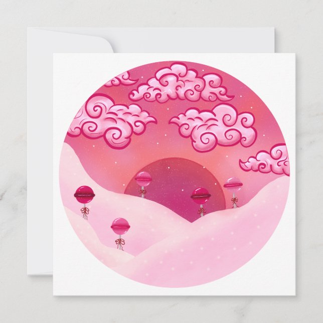 棒つきキャンデーと雲かわいらしイラストレーション (正面)