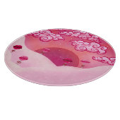 棒つきキャンデーと雲かわいらしイラストレーション カッティングボード (角)