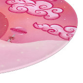 棒つきキャンデーと雲かわいらしイラストレーション カッティングボード (角)