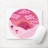 棒つきキャンデーと雲かわいらしイラストレーション マウスパッド (マウス)