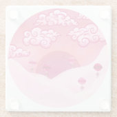 棒つきキャンデーと雲かわいらし雲 ガラスコースター (裏面)