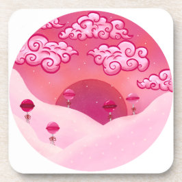 棒つきキャンデーと雲かわいらし雲 コースター