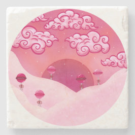 棒つきキャンデーと雲かわいらし雲 ストーンコースター