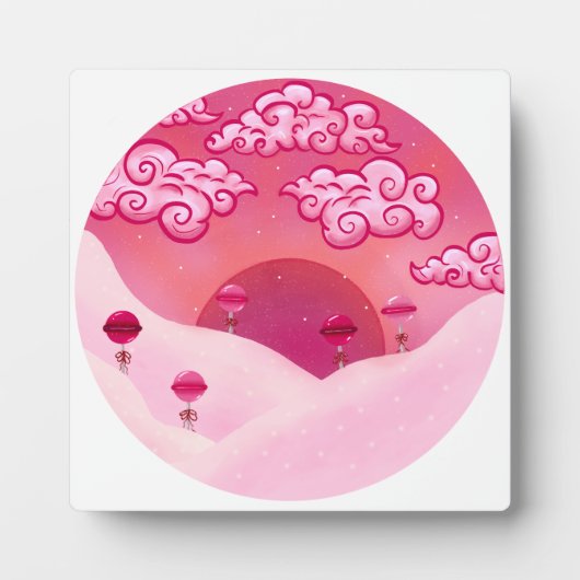 棒つきキャンデーと雲かわいらし雲 フォトプラーク (正面)